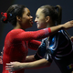 Larisa Iordache with Gabby Douglas at the 2015 World Championships (Ian MacNicol/Getty)